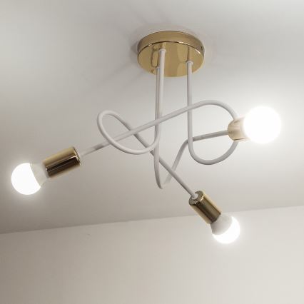 Накладная люстра OXFORD 3xE27/15W/230V золотая/белая