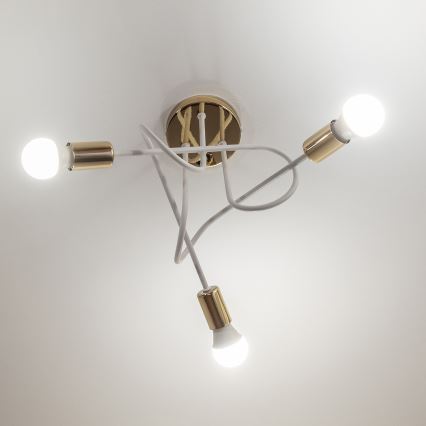 Накладная люстра OXFORD 3xE27/15W/230V золотая/белая