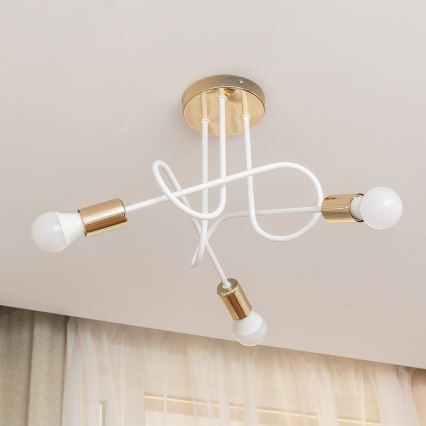 Накладная люстра OXFORD 3xE27/15W/230V золотая/белая