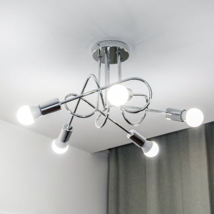 Накладная люстра OXFORD 5xE27/15W/230V полированный хром