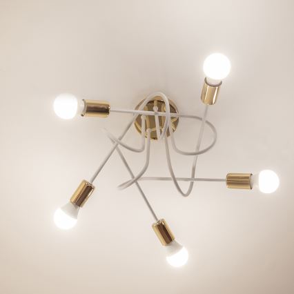 Накладная люстра OXFORD 5xE27/15W/230V золотистая/белая