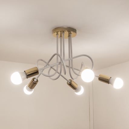 Накладная люстра OXFORD 5xE27/15W/230V золотистая/белая