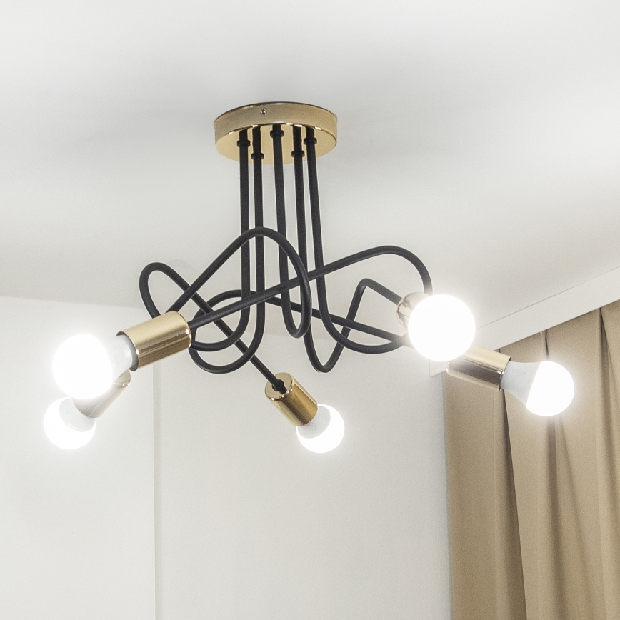 Накладная люстра OXFORD 5xE27/15W/230V золотой/чёрный
