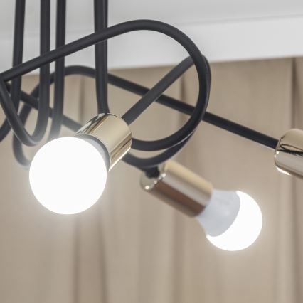 Накладная люстра OXFORD 5xE27/15W/230V золотой/чёрный