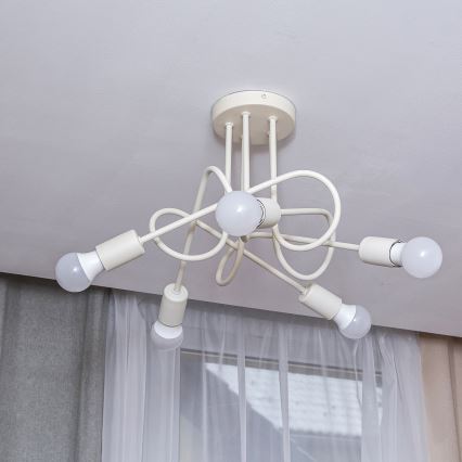 Накладная люстра OXFORD 5xE27/15W/230V кремовая