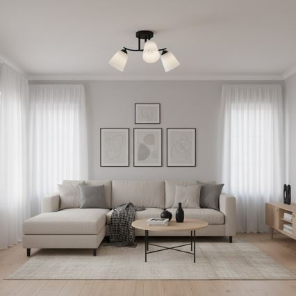 Накладная люстра PAFOS 3xE27/15W/230V чёрная