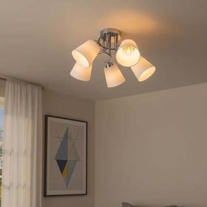 Накладная люстра PAFOS 5xE27/15W/230V, глянцевый хром