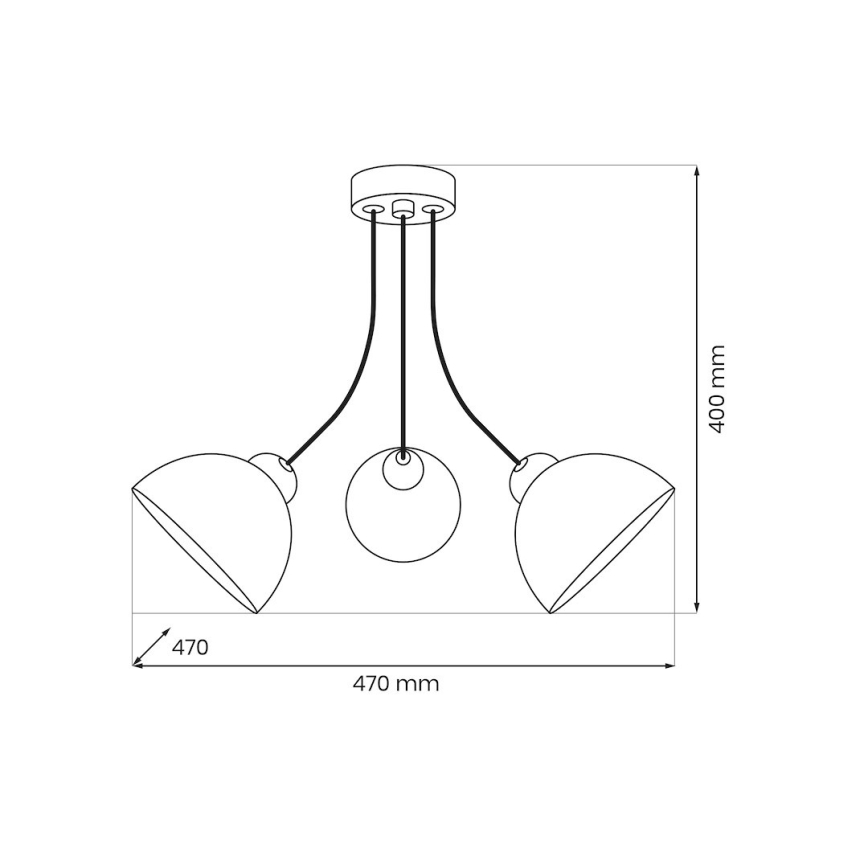 Накладная люстра QUEEN 3xE27/15W/230V черная