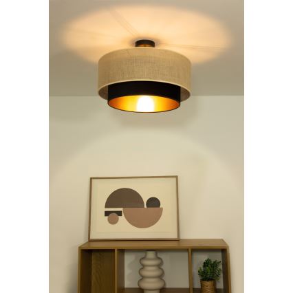 Накладная люстра SARTA 1xE27/60W/230V, диаметр 45 см, чёрный/джут
