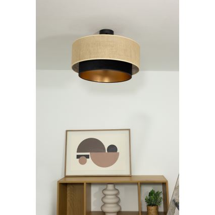 Накладная люстра SARTA 1xE27/60W/230V, диаметр 45 см, чёрный/джут