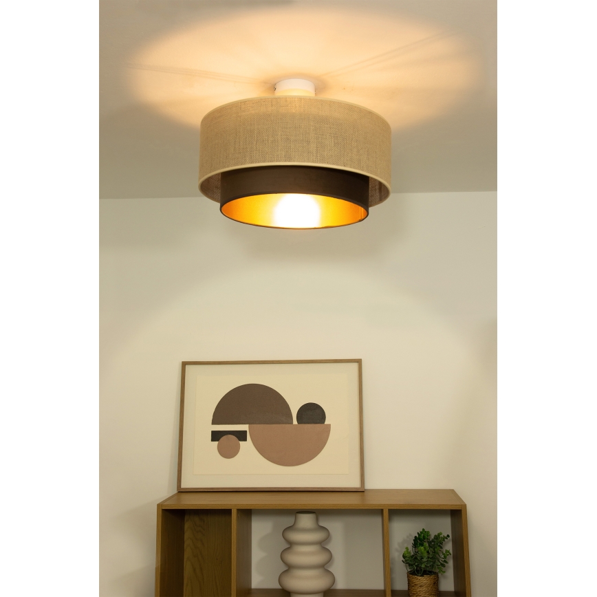 Накладная люстра SARTA 1xE27/60W/230V, диаметр 45 см, коричневый/джут