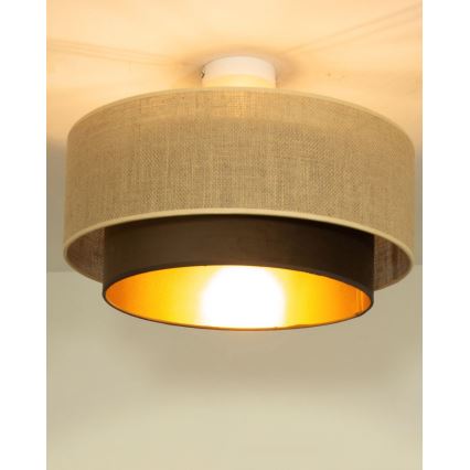Накладная люстра SARTA 1xE27/60W/230V, диаметр 45 см, коричневый/джут