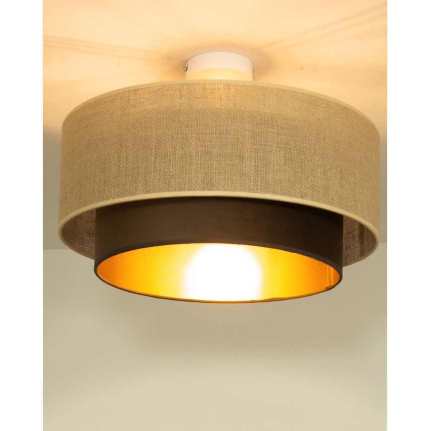 Накладная люстра SARTA 1xE27/60W/230V, диаметр 45 см, коричневый/джут