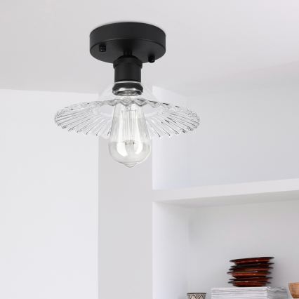 Накладная люстра TRISH 1xE27/15W/230V чёрная/прозрачная