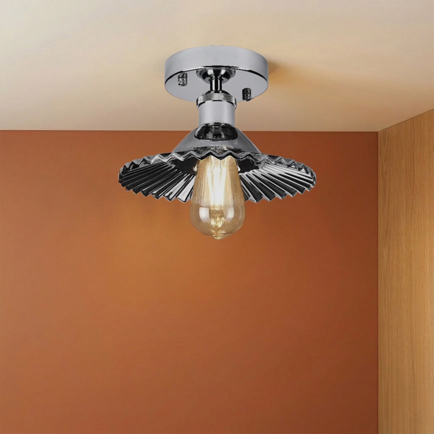 Накладная люстра TRISH 1xE27/15W/230V глянцевый хром/дымчато-черный