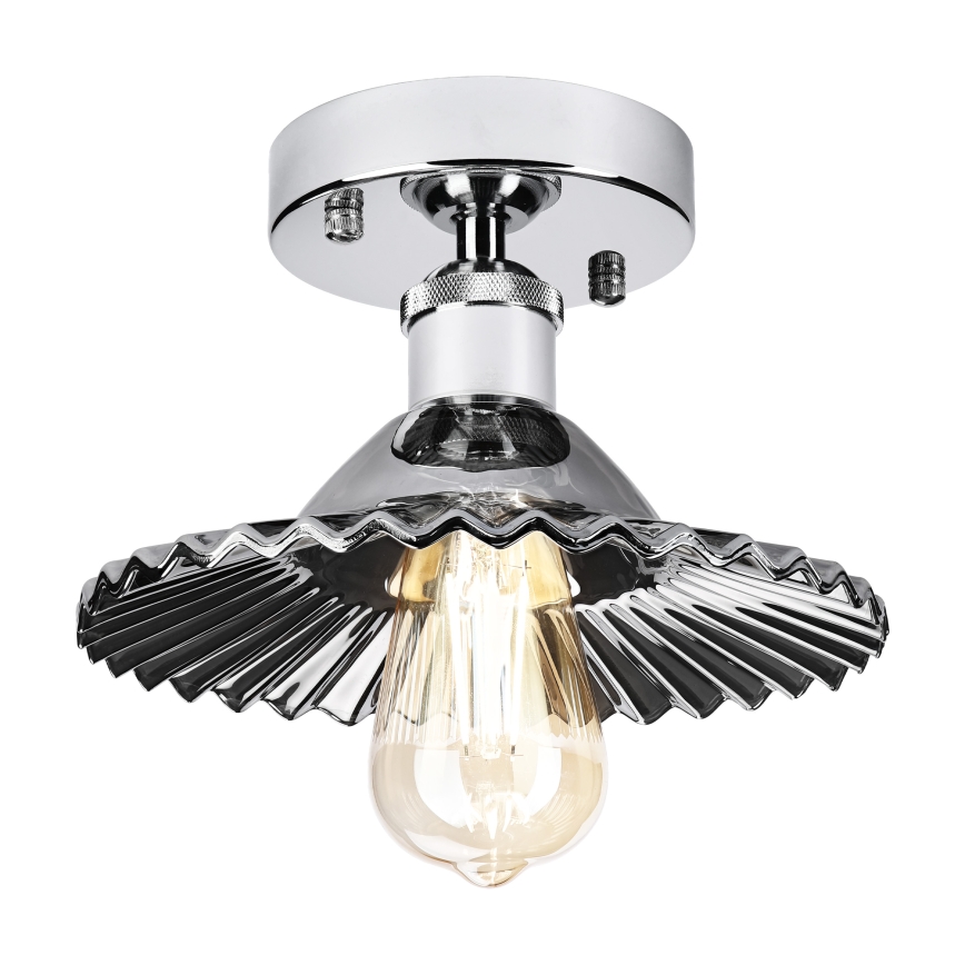 Накладная люстра TRISH 1xE27/15W/230V глянцевый хром/дымчато-черный
