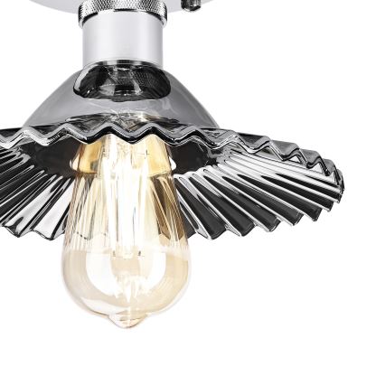 Накладная люстра TRISH 1xE27/15W/230V глянцевый хром/дымчато-черный
