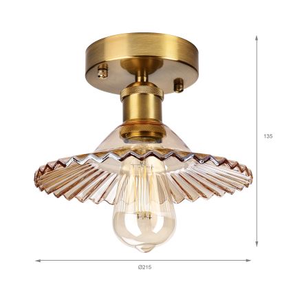 Накладная люстра TRISH 1xE27/15W/230V, золото/дымчато-бежевый