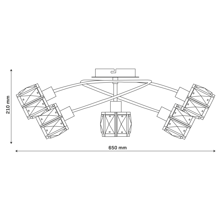 Накладная люстра ZAHARA 5xE27/10W/230V золотая