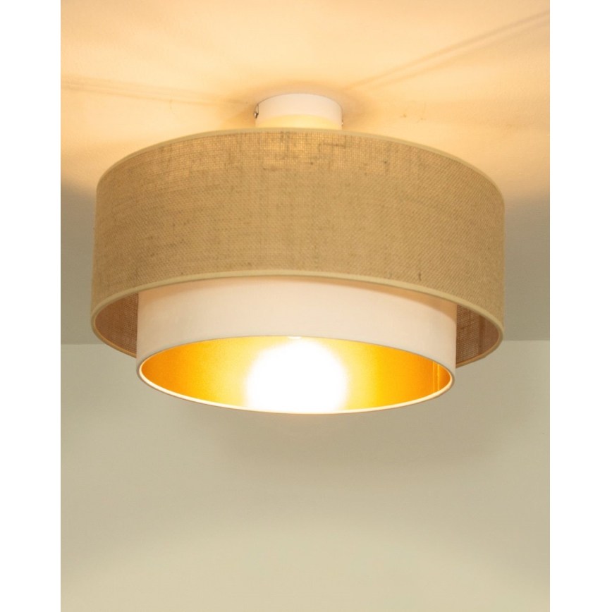 Накладная потолочная люстра SARTA 1xE27/60W/230V, Ø 45 см, белый/джут