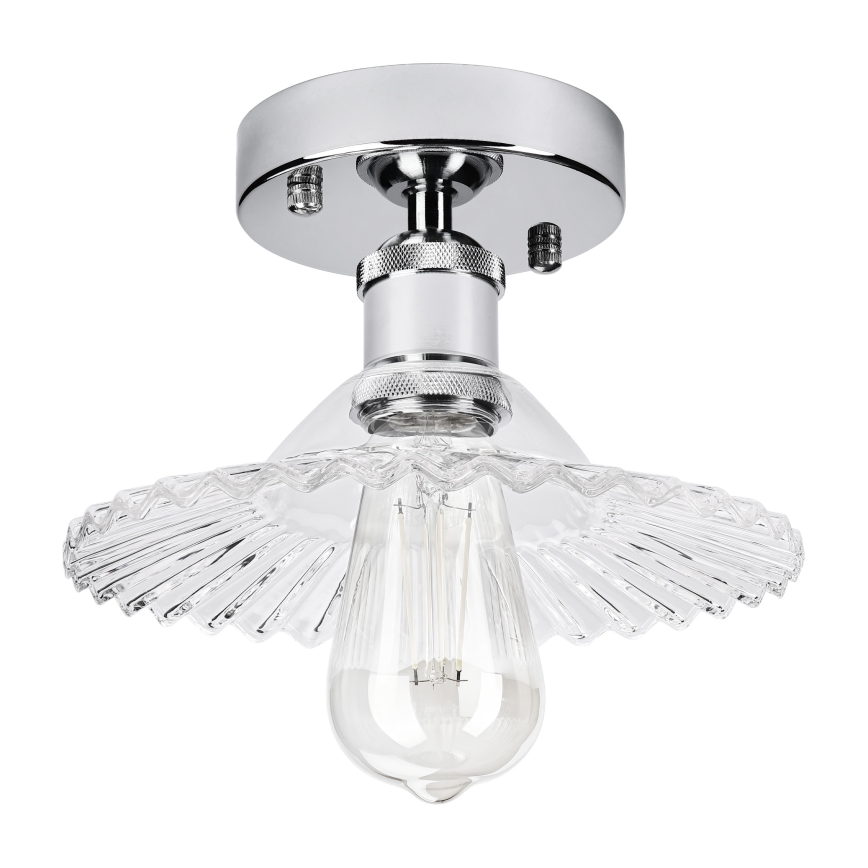 Накладная потолочная люстра TRISH 1xE27/15W/230V глянцевый хром/прозрачное стекло
