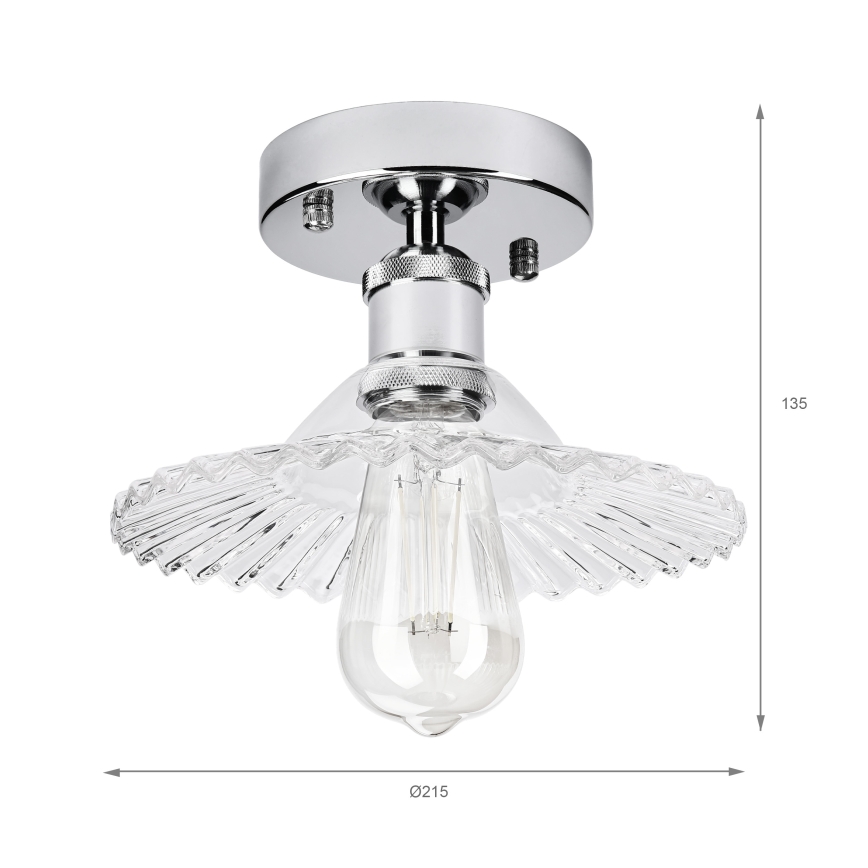 Накладная потолочная люстра TRISH 1xE27/15W/230V глянцевый хром/прозрачное стекло