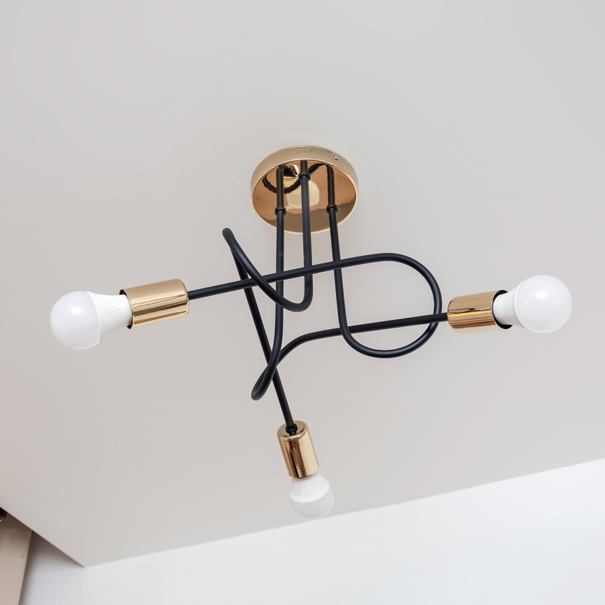 Накладная потолочная люстра OXFORD 3xE27/15W/230V золотая/чёрная