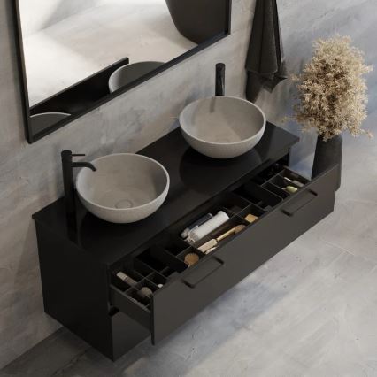 Накладная раковина BERGEN Ø 39 см — бетон/серый