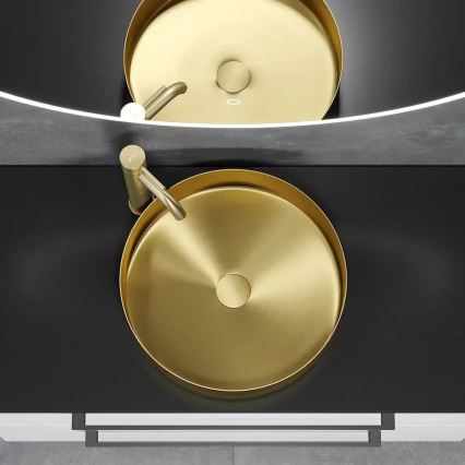 Накладная раковина LJORDAL, диаметр 40 см, сталь/латунь