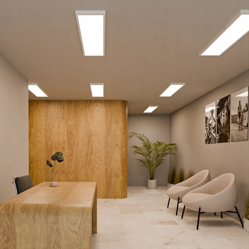 Накладная светодиодная панель 60 Вт, 230 В, 30×120 см, белая