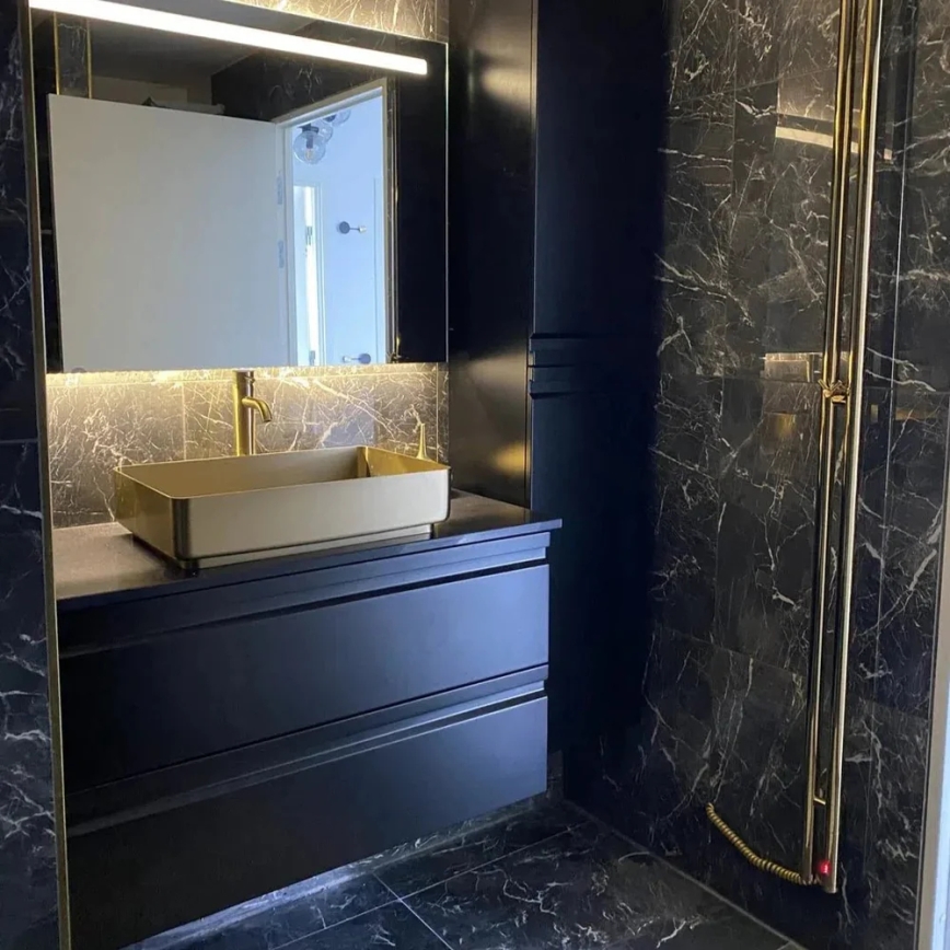 Накладний умивальник LJORDAL 52×34 см, сталь/латунь