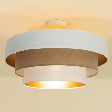 Накладной потолочный светильник WENTA 1xE27/60W/230V, диам. 50 см, белый/коричневый