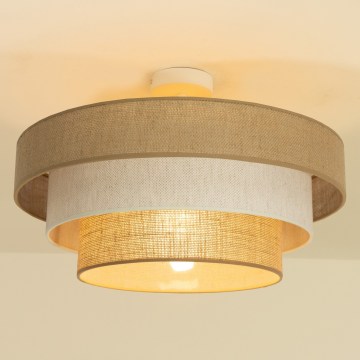 Накладной потолочный светильник WENTA, 1xE27/60W/230V, диам. 50 см, джут/кремовый