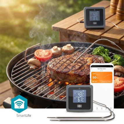 Розумний цифровий термометр для м'яса з РК-дисплеєм SmartLife 0-300 °C 2xAAA