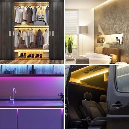 RGB Світлодіодна стрічка з регулюванням яскравості SmartLife 2,4м LED/4W/5V