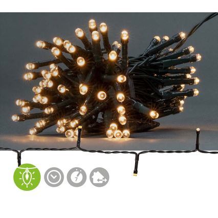 Вулична світлодіодна різдвяна гірлянда 48xLED/7 функцій/3xAA 4,1м IP44 теплий білий