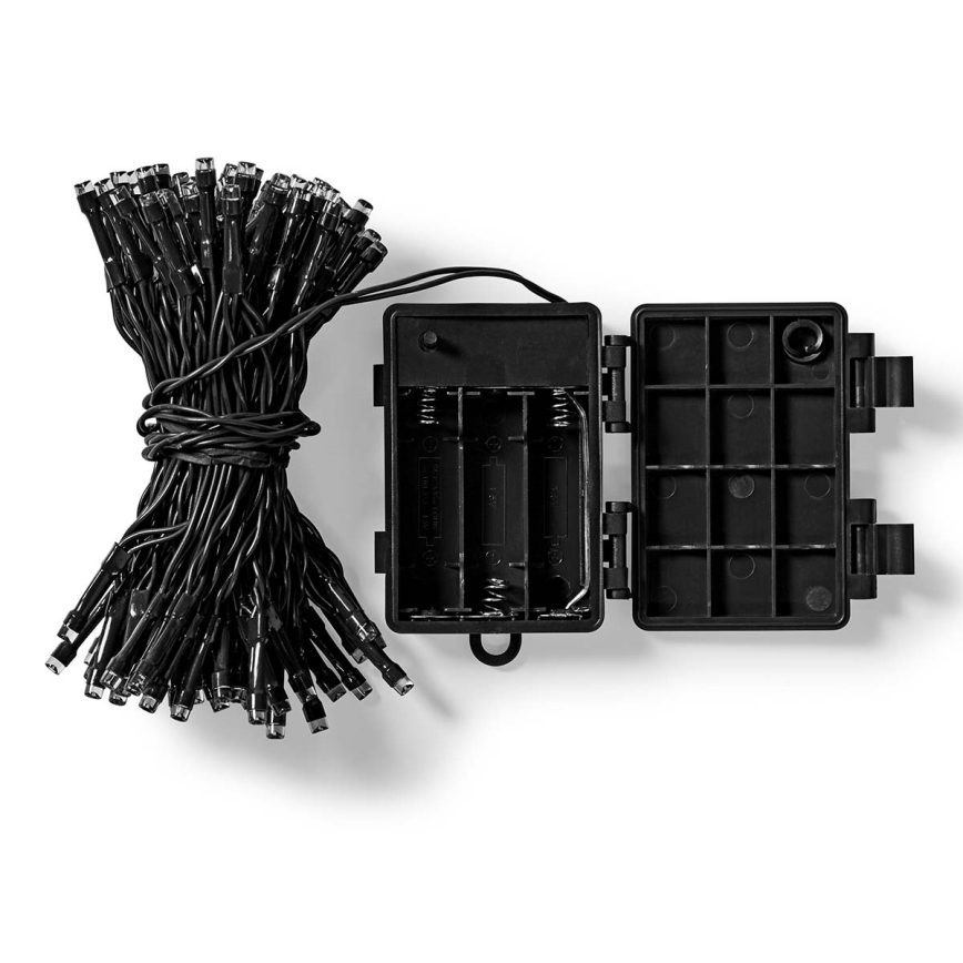 Світлодіодна вулична гірлянда 96 світлодіодів/7 режимів/3×AA 7,7м IP44 тепле біле світло