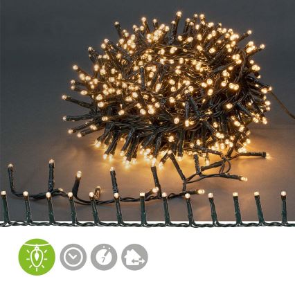 LED уличная гирлянда, 400 светодиодов, 7 режимов, 11 м, IP44, тёплый белый
