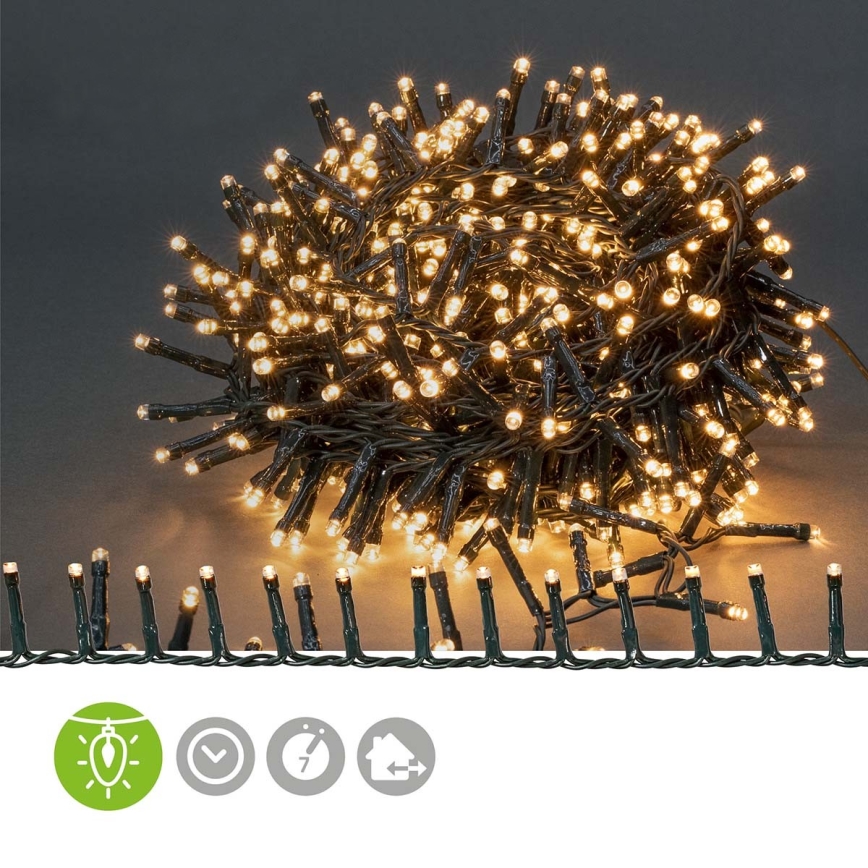 Вулична різдвяна LED гірлянда 700xLED/7 функцій 17м IP44 теплий білий