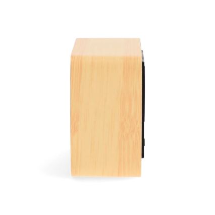 Цифровой будильник с LED-дисплеем и термометром, 5V/3xAAA, в деревянном корпусе