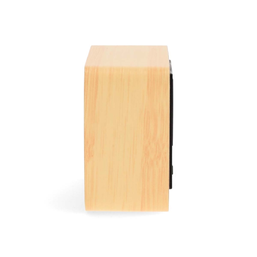 Цифровой будильник с LED-дисплеем и термометром, 5V/3xAAA, в деревянном корпусе