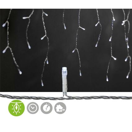 LED уличный световой занавес, 360 светодиодов, 7 режимов, 14 м, IP44, холодный белый