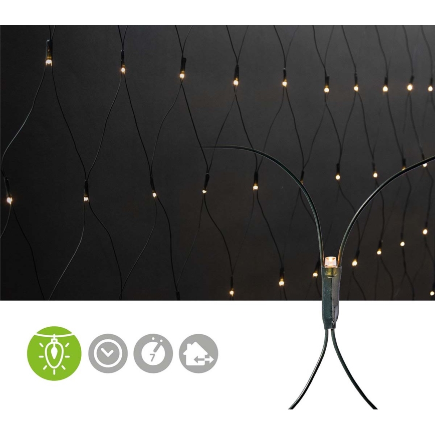 Вулична різдвяна LED гірлянда-штора 160xLED/7 функцій 5м IP44 теплий білий