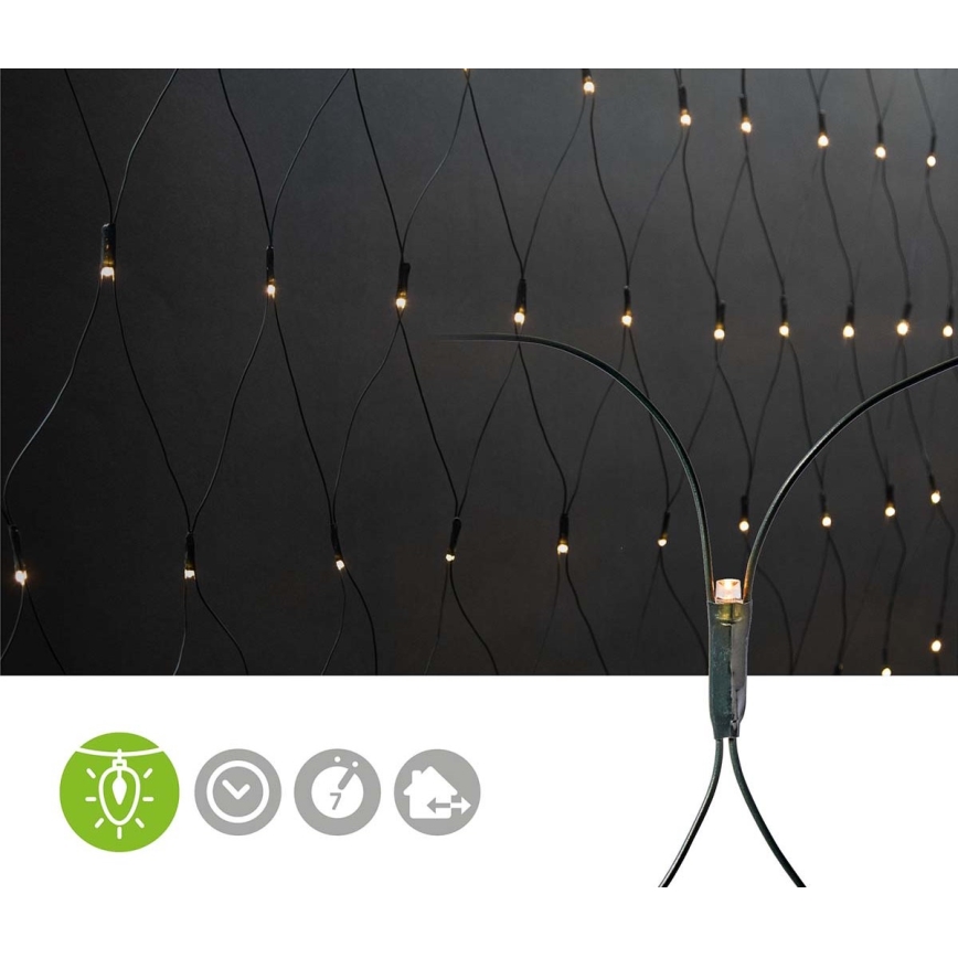 LED уличный занавес — 320 светодиодов, 7 режимов, 6 м, IP44, тёплый белый
