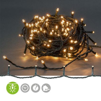 LED-гирлянда уличная, 180 светодиодов, 7 режимов, 16,5 м, IP44, тёплый белый