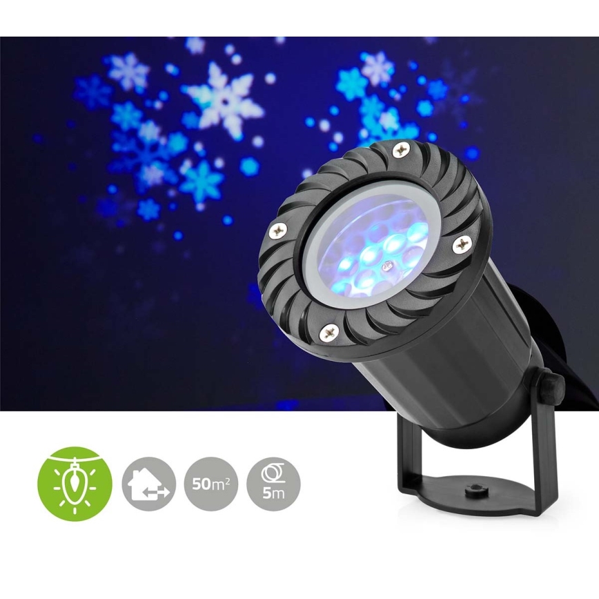 Светодиодный уличный рождественский проектор снежинок 5W/230V IP44