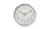Nedis CLWA015PC30GD - Настенные часы 1xAA белые/золотые