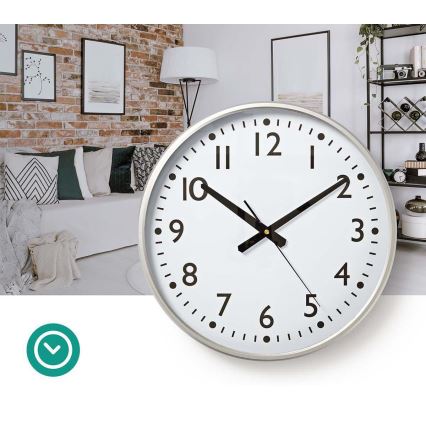 Настенные часы диаметр 38 см 1xAA белый