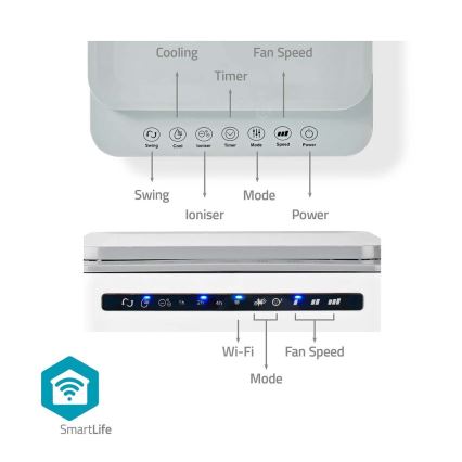 Напольный кондиционер 65W/230V Wi-Fi Tuya белый + дистанционное управление