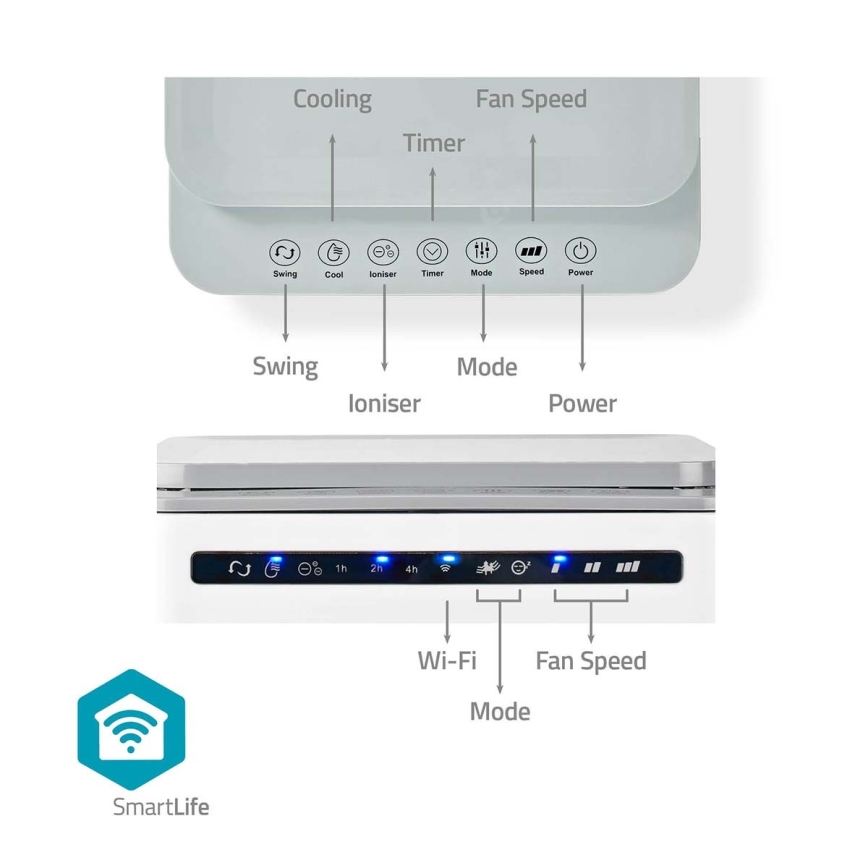 Напольный кондиционер 65W/230V Wi-Fi Tuya белый + дистанционное управление
